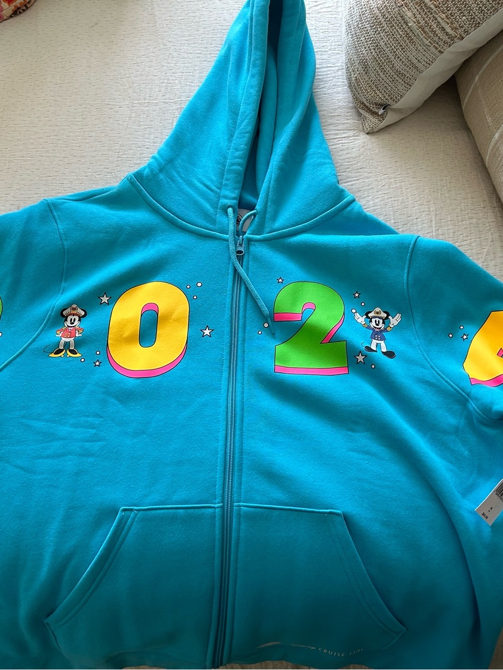 NWT-Women’s Turquoise Zip Hoodie Sweatshirt- Disney Cruise Line size 1X